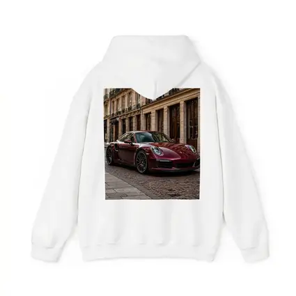 Burgundy Porsche 911 Parisian Street Scene