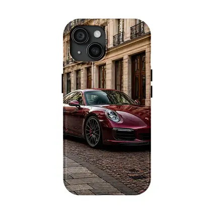 Burgundy Porsche 911 Parisian Street Scene