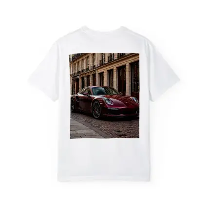 Burgundy Porsche 911 Parisian Street Scene