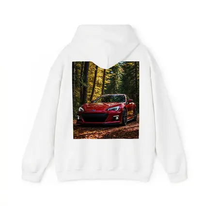 Red Subaru BRZ Parked in Autumn Forest