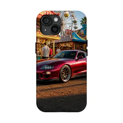 Toyota Supra Red Carnival Fairground Setting