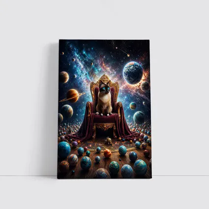 Siamese Cat Ruling Cosmic Galaxy Throne