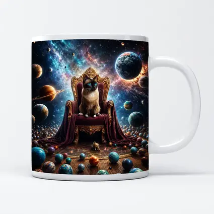 Siamese Cat Ruling Cosmic Galaxy Throne