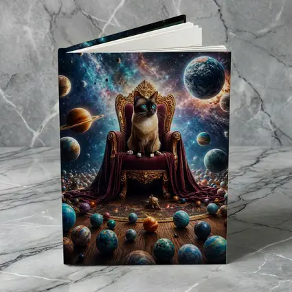 Siamese Cat Ruling Cosmic Galaxy Throne