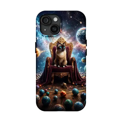 Siamese Cat Ruling Cosmic Galaxy Throne