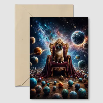 Siamese Cat Ruling Cosmic Galaxy Throne