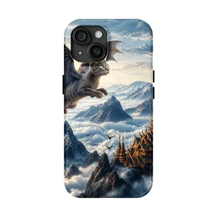 Burmese Dragon Cat Flying Over Mountains
