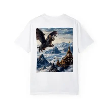 Burmese Dragon Cat Flying Over Mountains
