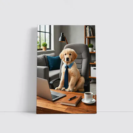 Golden Retriever Puppy Boss Home Office