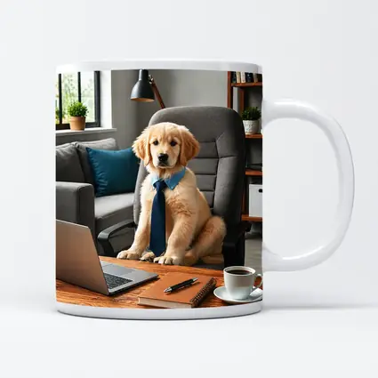 Golden Retriever Puppy Boss Home Office