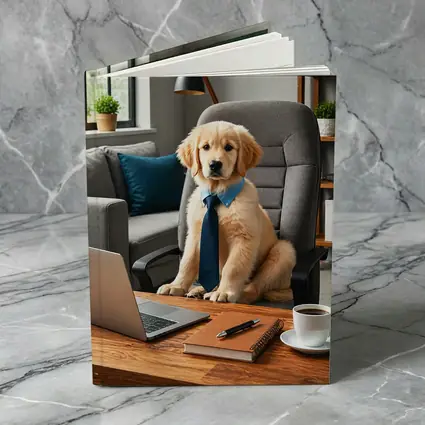 Golden Retriever Puppy Boss Home Office