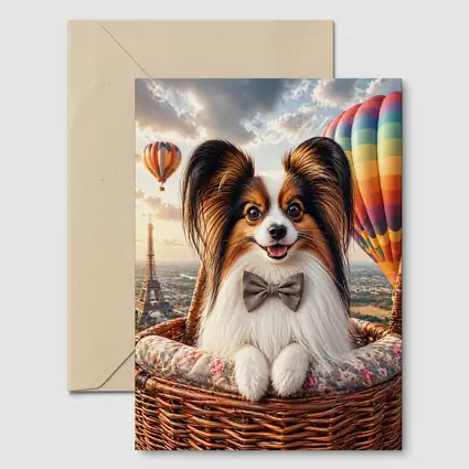 Papillon Dog Hot Air Balloon Paris