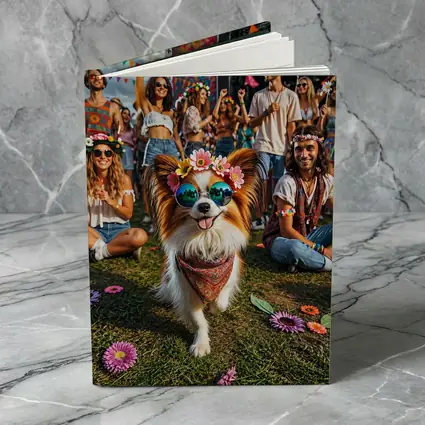 Papillon Dog Festival Flowers Sunglasses Crowd