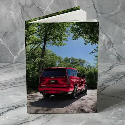 Red Cadillac Escalade V Series Forest Road