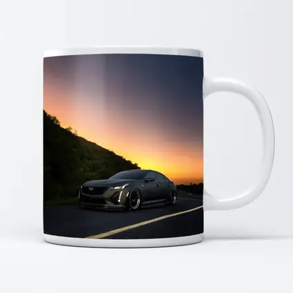 Cadillac CT5 Slammed Black Sedan Sunset Road