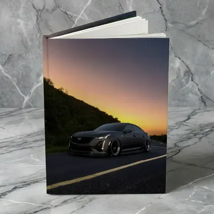 Cadillac CT5 Slammed Black Sedan Sunset Road