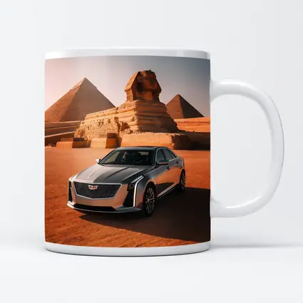 Cadillac CT6 Parked Before Egyptian Pyramids