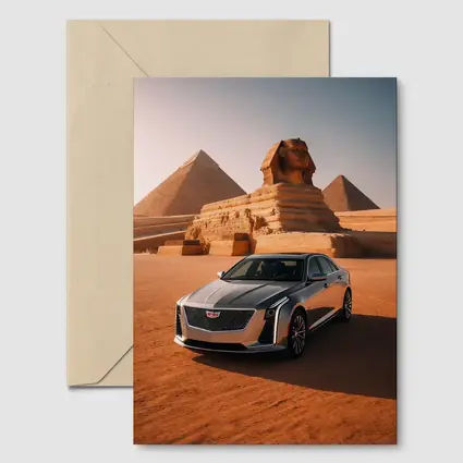 Cadillac CT6 Parked Before Egyptian Pyramids