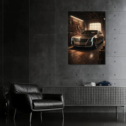 Cadillac CT6 Sedan Parked Inside Vintage Garage