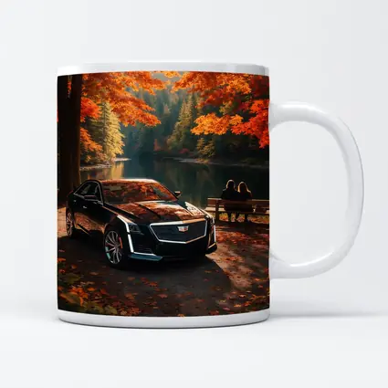 Cadillac CTS Black Sedan Autumn Lake