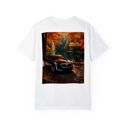 Cadillac CTS Black Sedan Autumn Lake