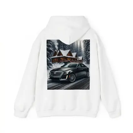 Cadillac CTS Dark Sedan Snowy Forest Cabin