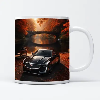 Cadillac CTS Black Sedan Autumn River