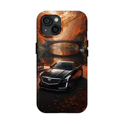 Cadillac CTS Black Sedan Autumn River