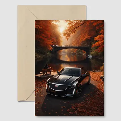 Cadillac CTS Black Sedan Autumn River