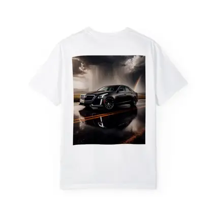 Cadillac CTS On Wet Road Storm Sky