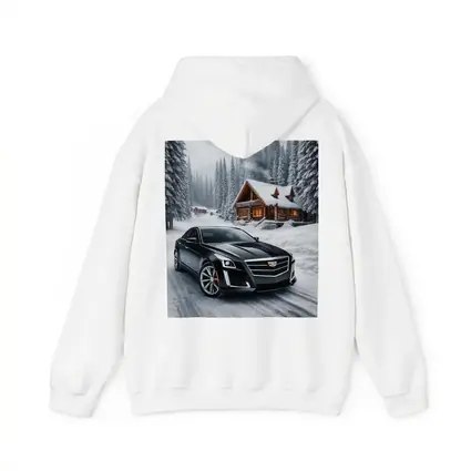 Cadillac CTS Black Sedan Snowy Winter Forest