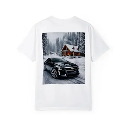 Cadillac CTS Black Sedan Snowy Winter Forest