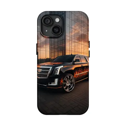 Cadillac Escalade Flame Wrap City Sunset
