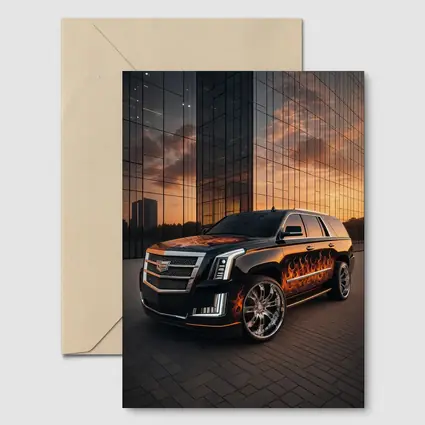 Cadillac Escalade Flame Wrap City Sunset