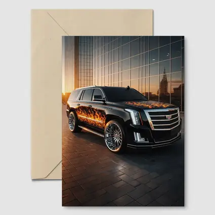 Cadillac Escalade Flame Wrap City Sunset