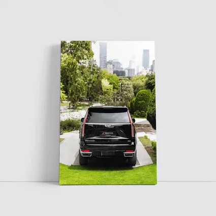 Cadillac Escalade Black SUV City Background