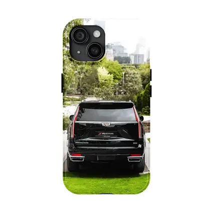 Cadillac Escalade Black SUV City Background