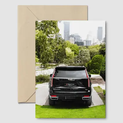 Cadillac Escalade Black SUV City Background