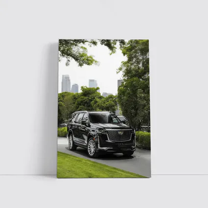 Cadillac Escalade Black SUV City Background