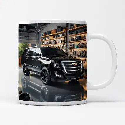 Cadillac Escalade Black SUV Inside Garage