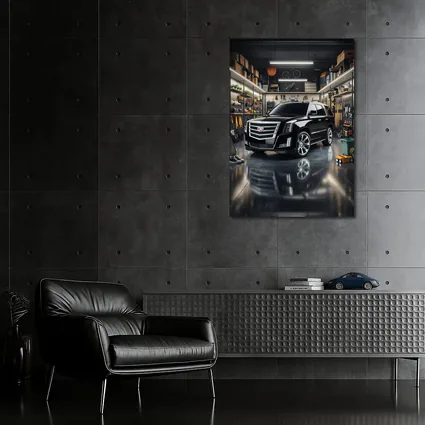 Cadillac Escalade Black SUV Modern Garage