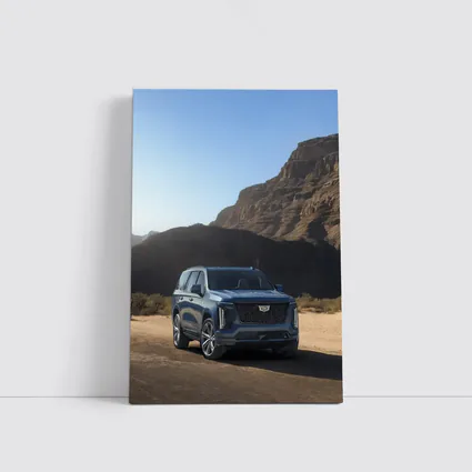 Cadillac Escalade Blue SUV Desert Mountains