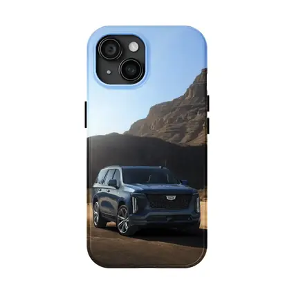 Cadillac Escalade Blue SUV Desert Mountains