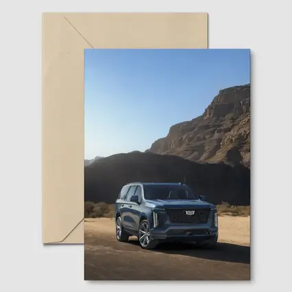 Cadillac Escalade Blue SUV Desert Mountains
