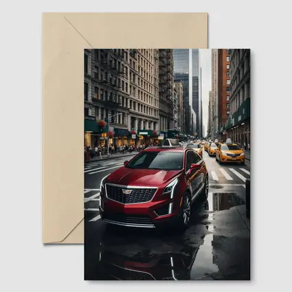 Cadillac XT5 Red SUV New York Street