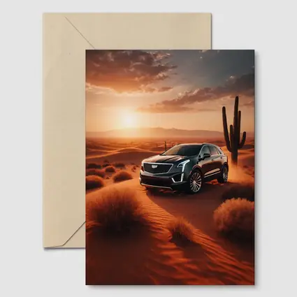 Cadillac XT5 Black SUV Desert Sunset