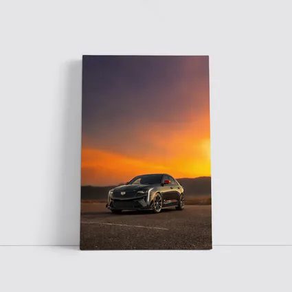 Cadillac CT5 Black Sedan Sunset Sky