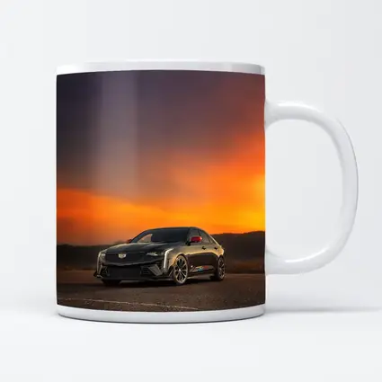 Cadillac CT5 Black Sedan Sunset Sky