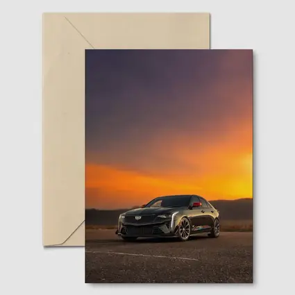Cadillac CT5 Black Sedan Sunset Sky