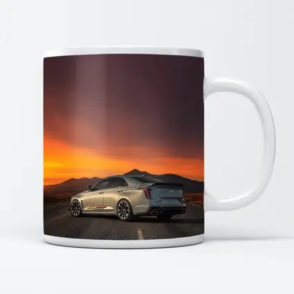 Cadillac CT5 Silver Sedan Sunset Road